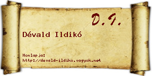 Dévald Ildikó névjegykártya