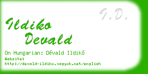 ildiko devald business card